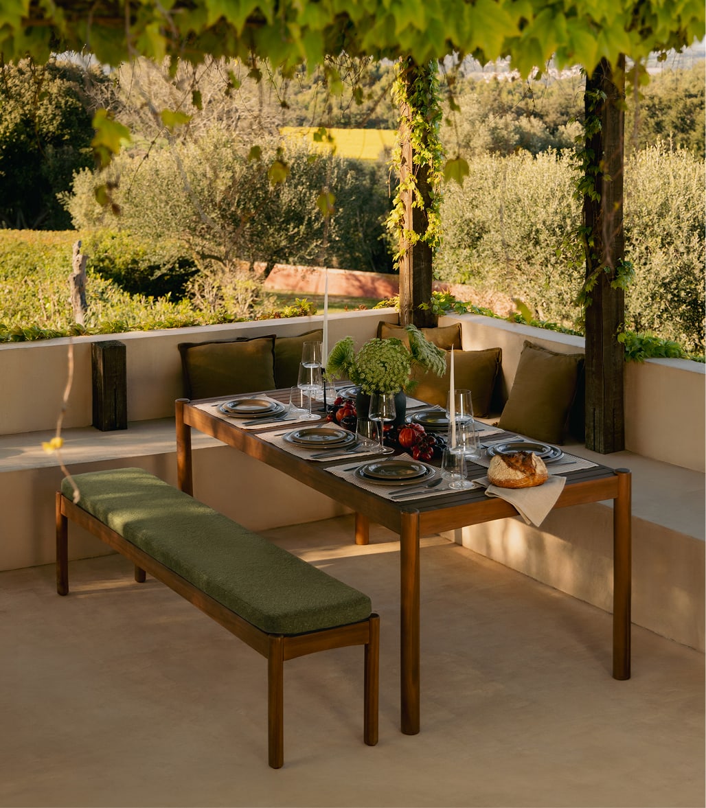 Table de jardin rectangulaire en bois d'acacia Karvia
