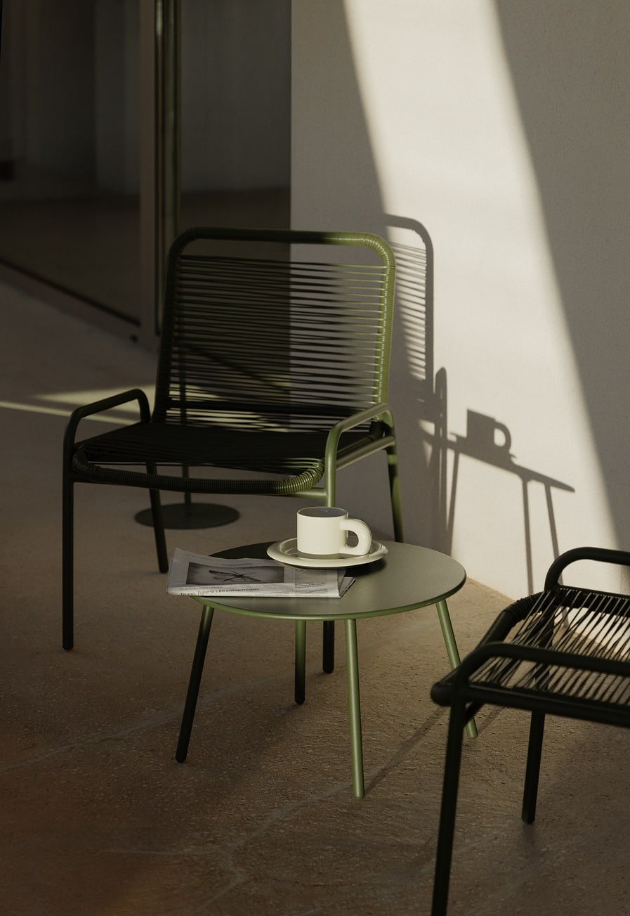 Poltrona da giardino in acciaio e rattan sintetico Kuorin