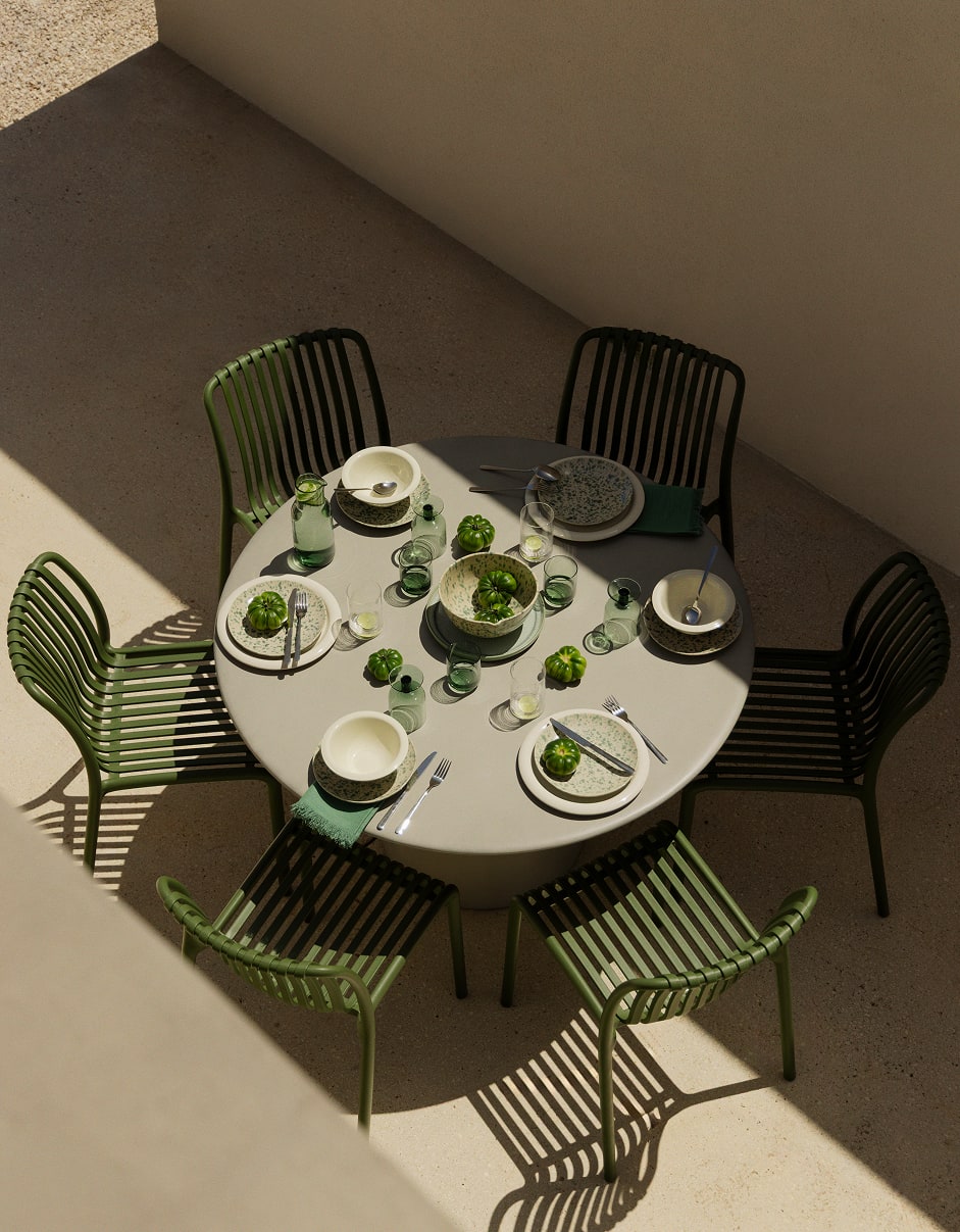 Tavolo da giardino rotondo Ø120 cm in cemento Noemi