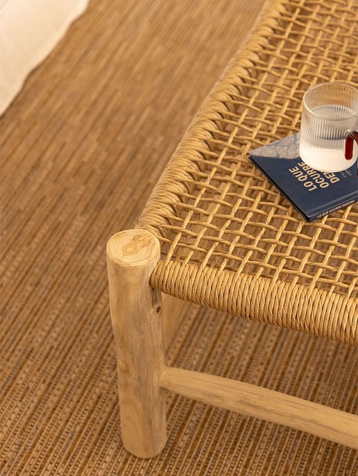 Mesa de centro para jardín rectangular 80x60 cm en madera de teca Bientina