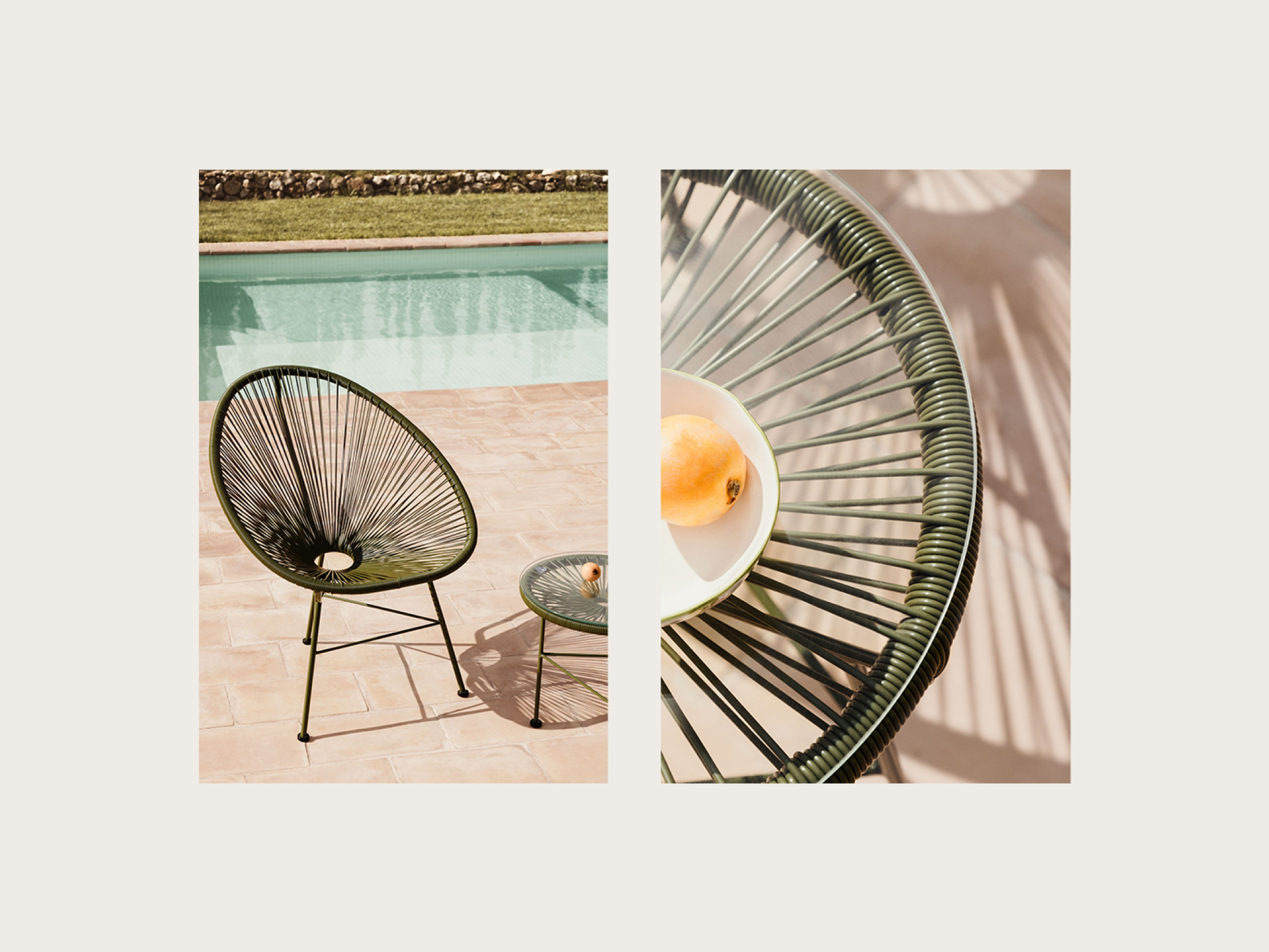 Tavolino rotondo Ø45 cm in metallo e polietilene Acapulco