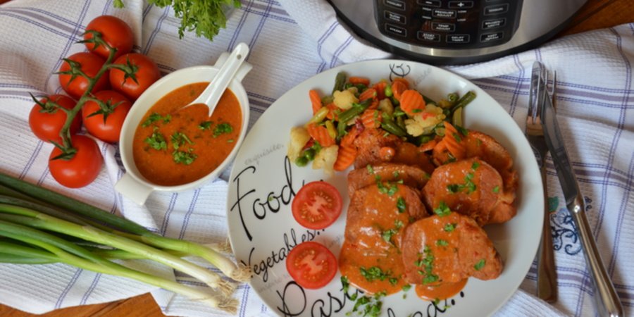 Rețetă cotlet de porc în sos dulce picant la Multicookerul Crockpot Express cu gătire sub presiune by Bucate, Vorbe și Arome