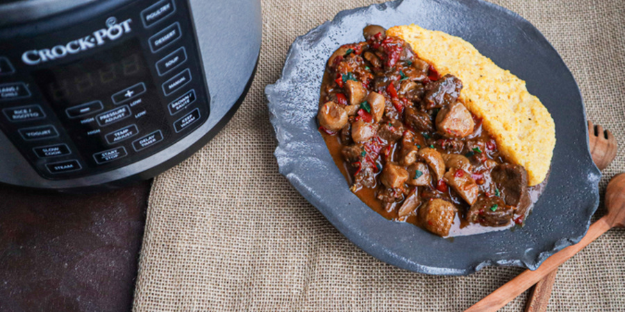 Reteta tocana de vita cu hribi la Multicooker-ul Crock-Pot Express by Prajiturela