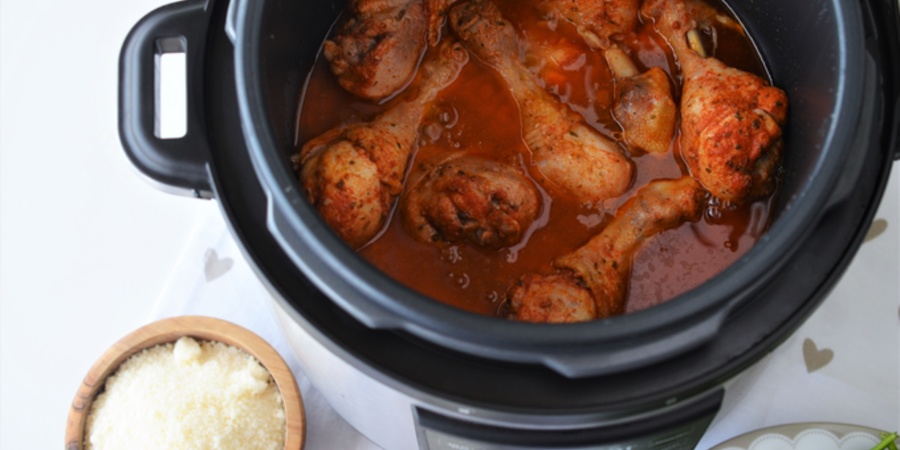 Rețetă pulpe de pui cu spanac la Multicooker Crockpot Express cu gătire sub presiune by Teos Kitchen