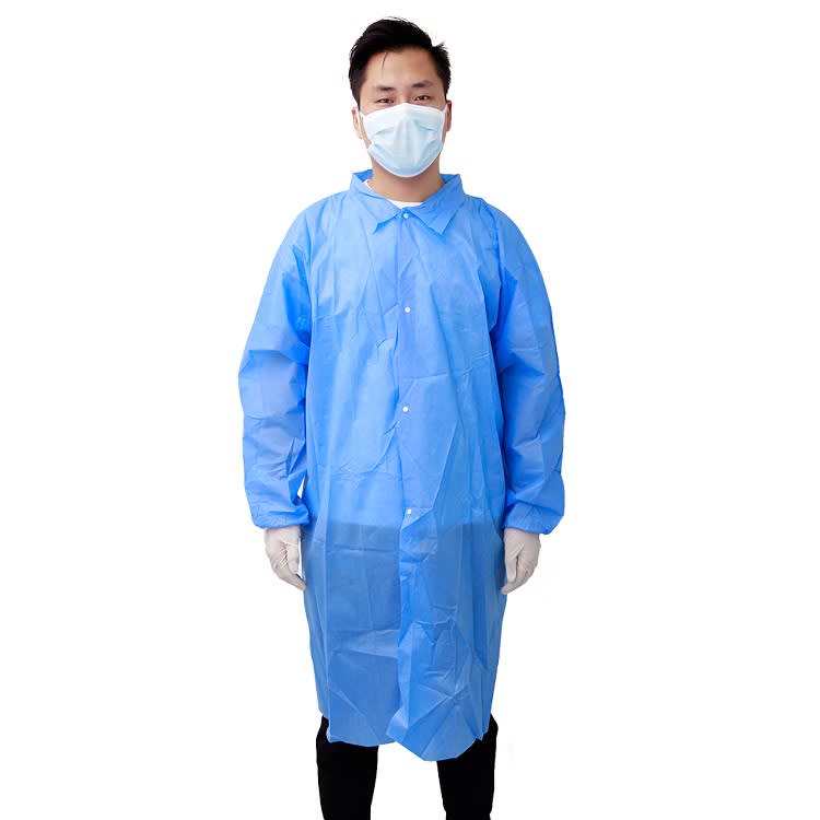 BESØKSFRAKK BLÅ, NON-WOVEN M/KNAPPER