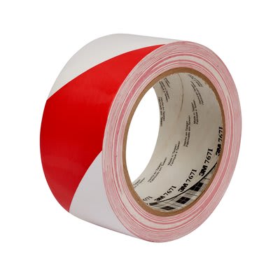 MERKETAPE 60X60 RØD/HVIT 50MMX33M, PK A 6 RLL