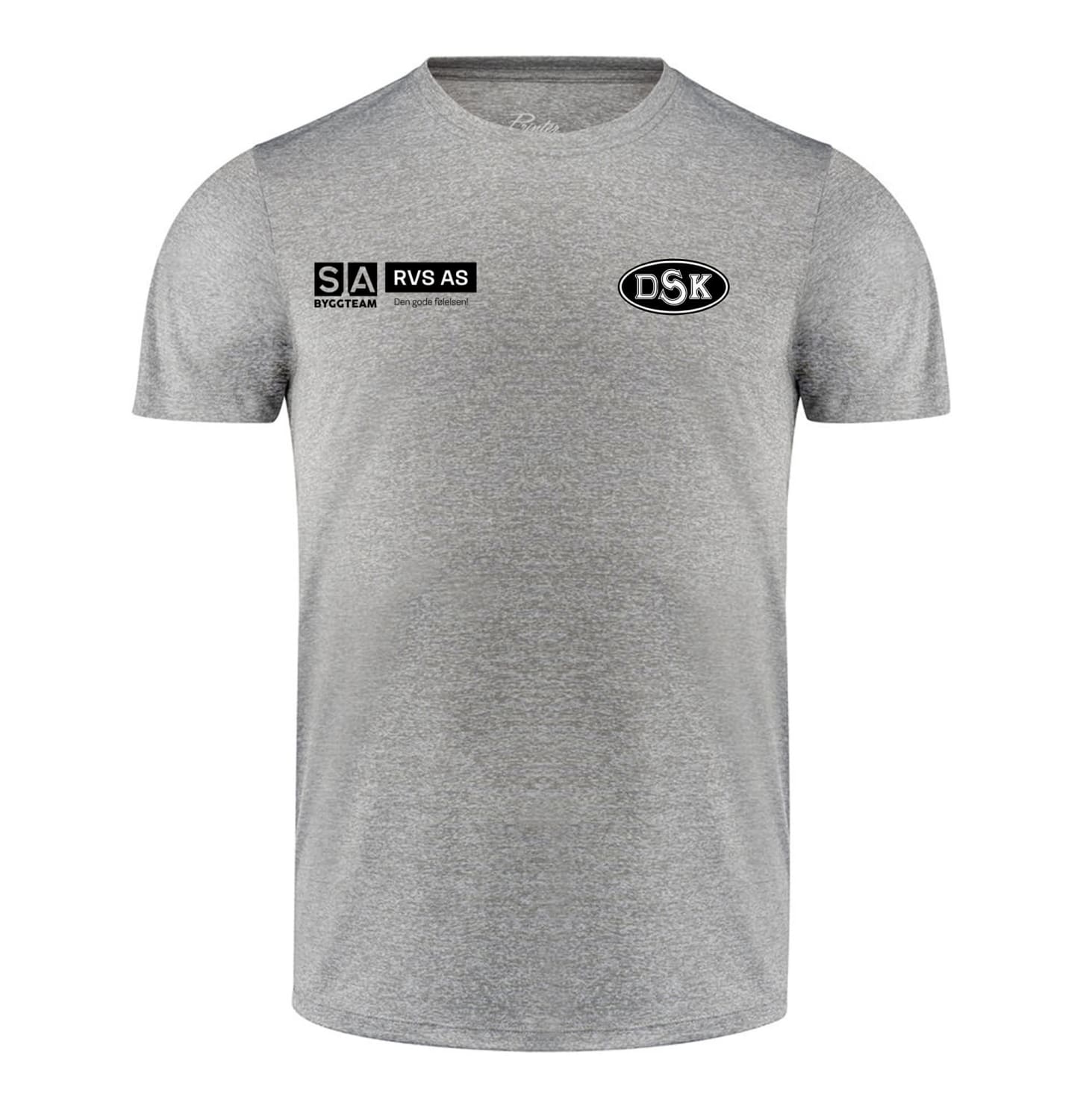 PRINTER RUN HERRE ACTIVE T-SHIRT, GRÅ