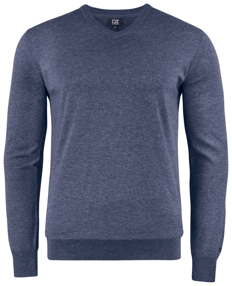 CUTTER & BUCK OAKVILLE V-NECK MEN, NAVEY MELANGE
