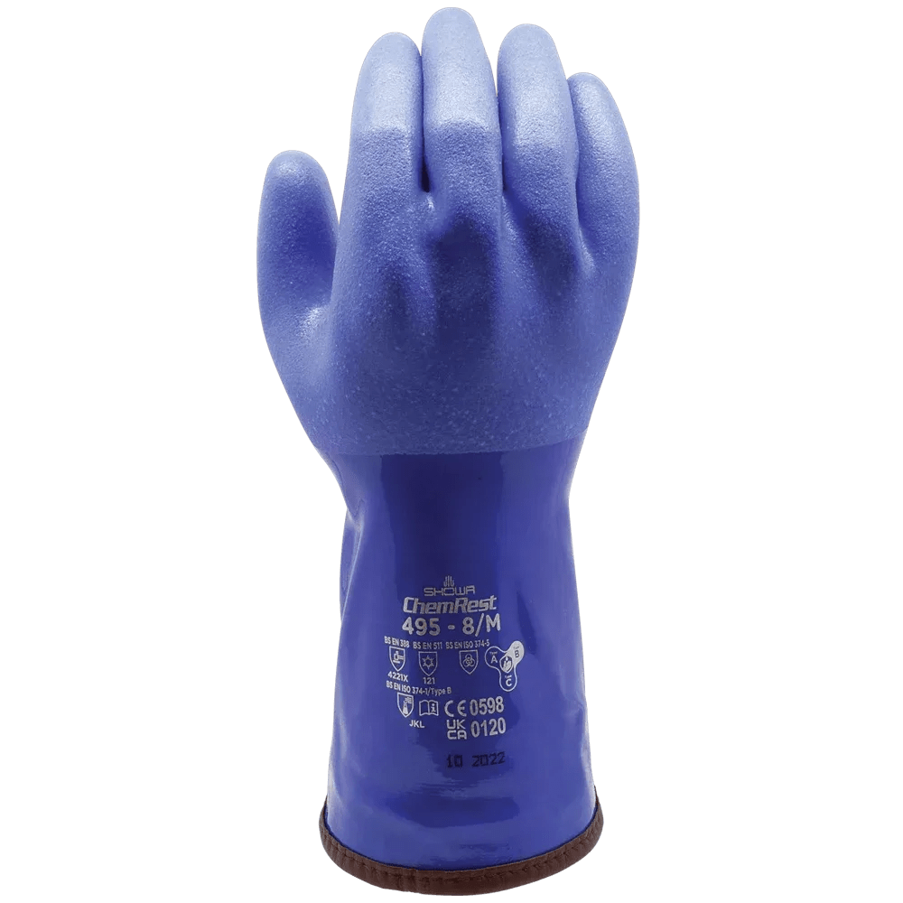 SHOWA PVCHANSKE LØST PELSFORET, MOT OLJE/SYRER, BLÅ