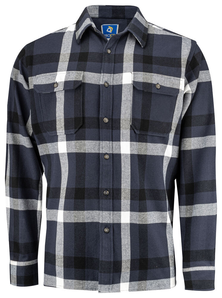PROJOB FLANELLSKJORTE, NAVY CHECK