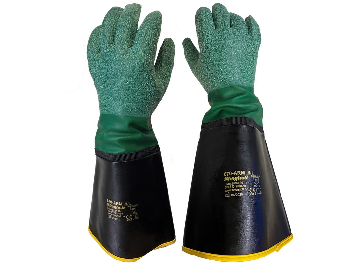 PVC-HANSKE, RU HÅNDFLATE, 40CM.