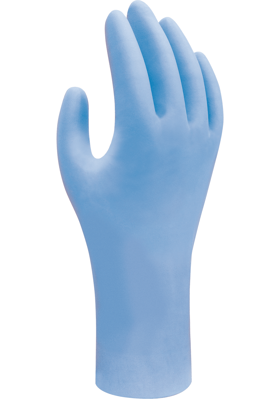 SHOWA BLÅ/UPUDRET ENG.HANSKE/NITRIL (ESKE AV 100 STK.)