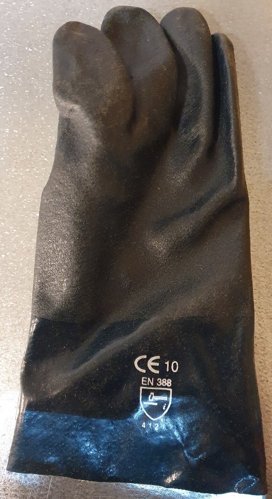 GRØNN PVC HANSKE, FLOSSET FOR, HERRE