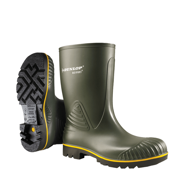 DUNLOP LAV GUMMISTØLVEL UTEN VERN, GRØNN