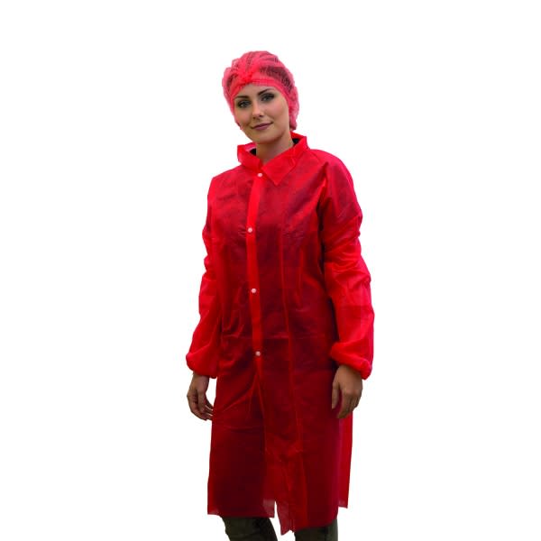 BESØKSFRAKK RØD, NON WOVEN, PR. STK.