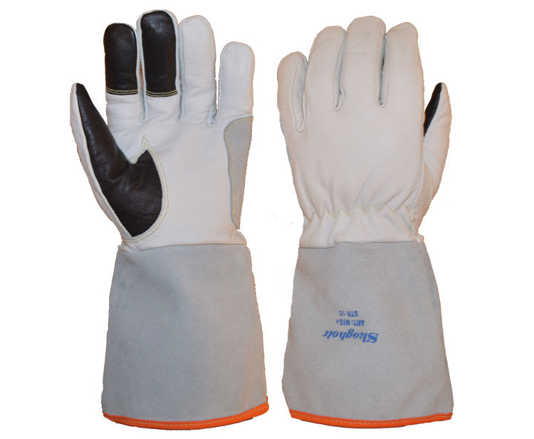 MIG+SPESIALDESIGNET SVEISEHANSKE I GEITESKINN M/FORSTERKNING