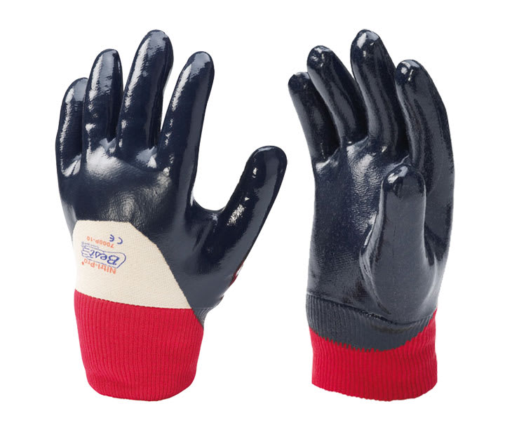 SHOWA NITRI-PRO HANSKE. 3/4 NITRILBELAGT M/RIBBE