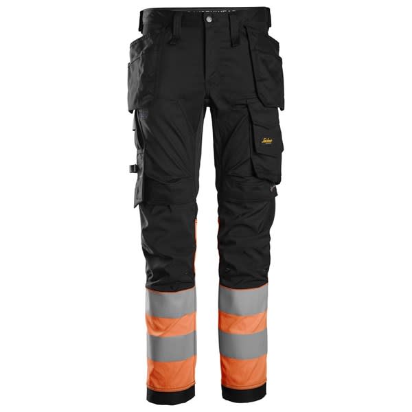 SNICKERS HIGH-VIS STRETCHBUKSE KL. 1, ORANGE