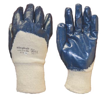 BOMULLSHANSKE 3/4 DYPPET NITRIL M/RIBBE