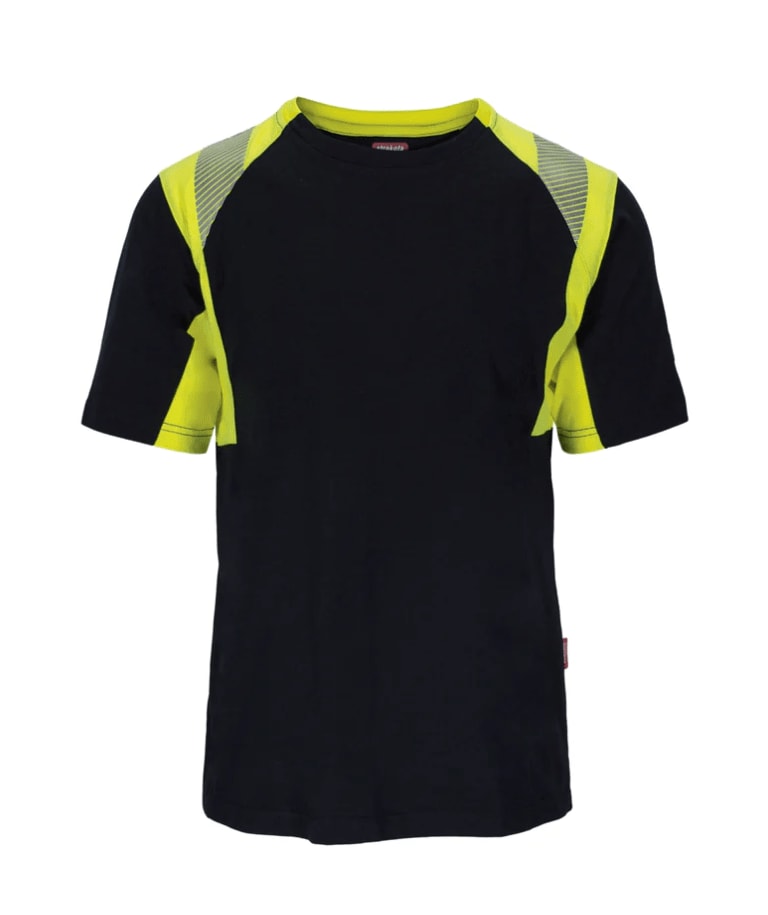STRAKOFA MULTIPLUS T-SKJORTE, SORT/GUL