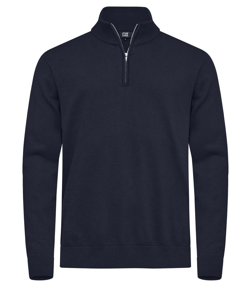 CUTTER & BUCK OAKVILLE HALF ZIP SWEATER MEN, BLÅ