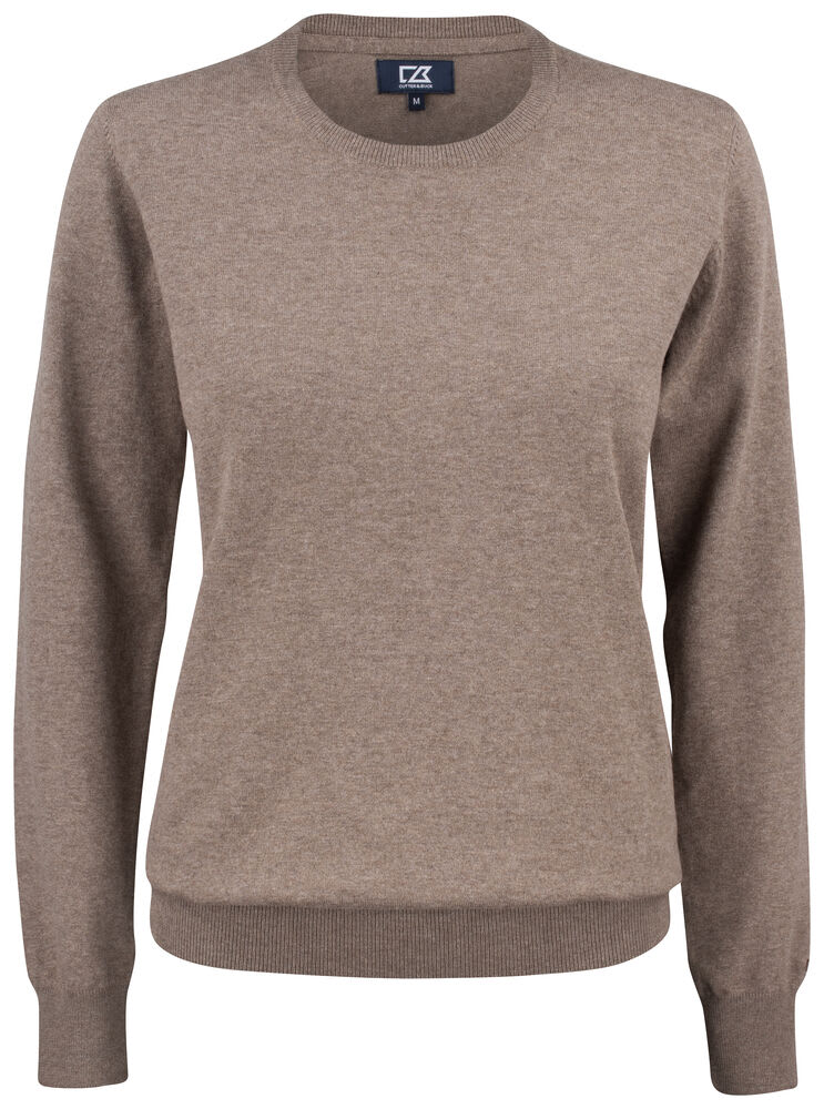 CUTTER & BUCK OAKVILLE CREWNECK WOMEN, NOUGAT MELANGE