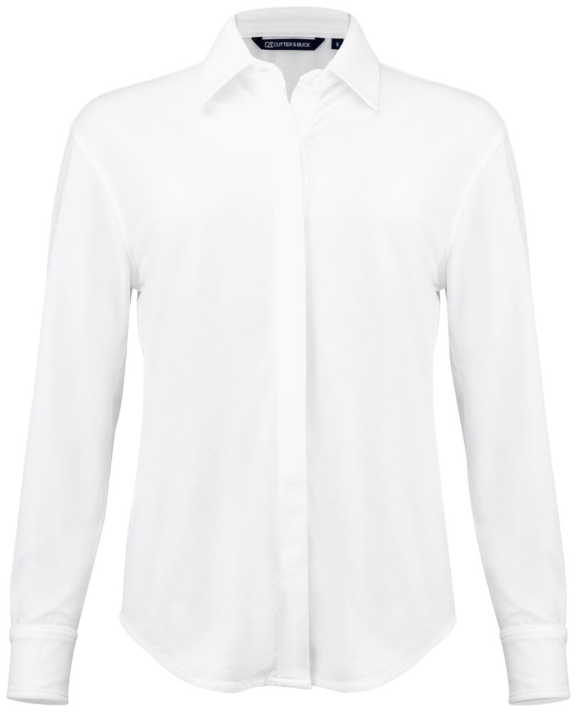 CUTTER & BUCK HEDLEY STRETCH SHIRT LADIES, HVIT