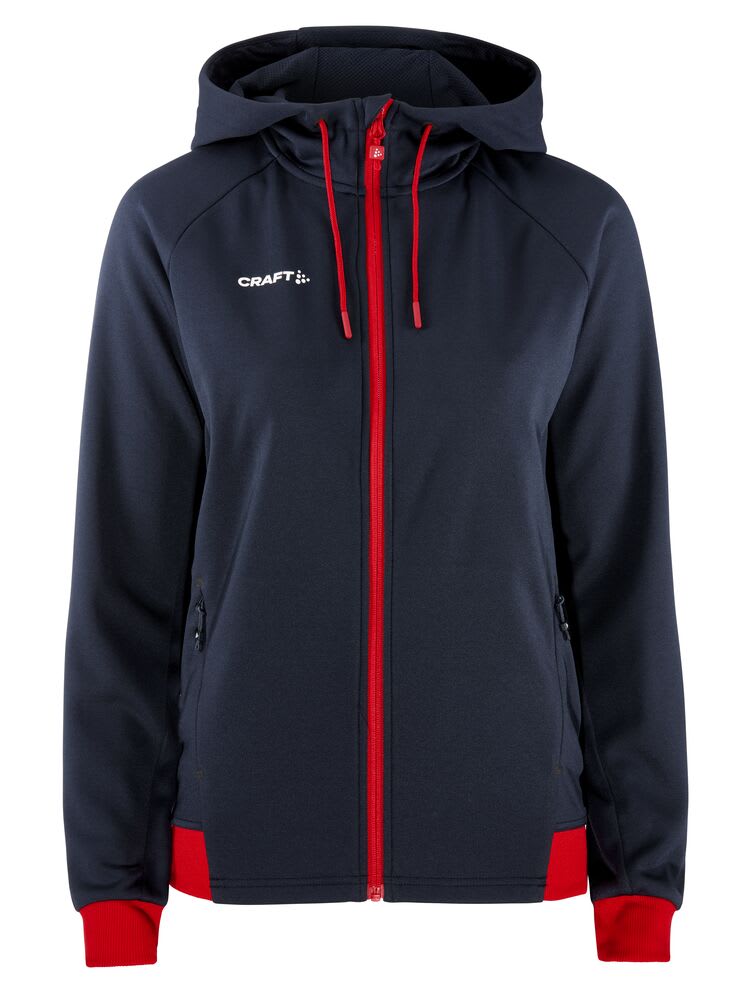 CLIQUE NOR CLASSIC FZ HOODY W, BLÅ/RØD