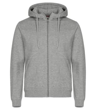 CLIQUE MIAMI HOODY FULL ZIP, GREY MELANGE