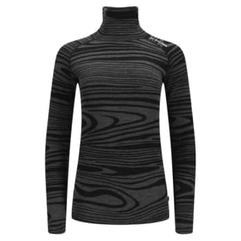 ACLIMA WARMWOOL ROLL NECK W, SORT/GRÅ