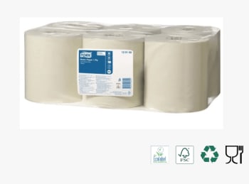 TORK TØRKEPAPIR, BASIC SENTERRULL 2M GUL 20,5CM X 300M, 1LAG