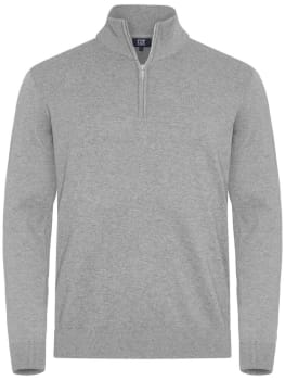 CUTTER & BUCK OAKVILLE HALF ZIP SWEATER MEN, GRÅ