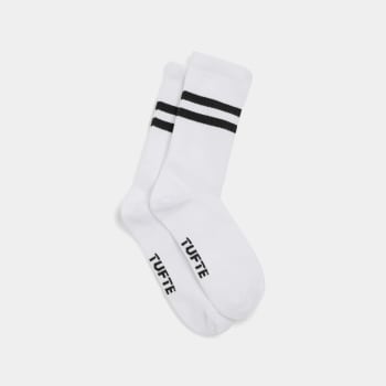 TUFTE U RIB CREW SOCK 3-PACK, HVIT