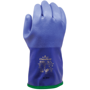 SHOWA PVCHANSKE PELSFORET, MOT OLJE/SYRER, BLÅ