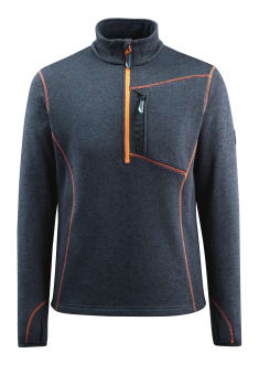 MASCOT STRIKKEGENSER MED ZIP, ORANGE/BLÅ