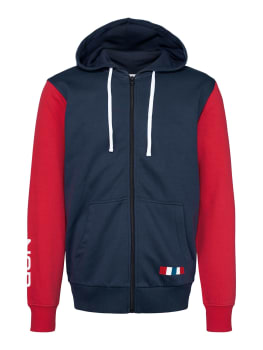 CLIQUE NOR CLASSIC FZ HOODY M, BLÅ/RØD
