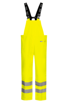 LYNGSØE REGNBUKSE M/SELER I ANTIFLAME, GUL M/REFLEKS