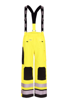 LYNGSØE REGNBUKSE ANTIFLEME M/SELER GUL/MARINE KL.2