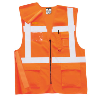 PORTWEST EXECUTIVE RIS VEST, ORANGE