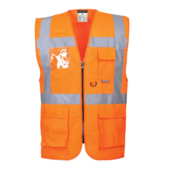 PORTWEST BERLIN HI-VIS EXECUTIVE VEST, ORANGE