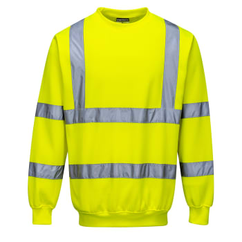 PORTWEST GENSER M/RUND HALS, GUL M/REFLEKS