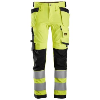 SNICKERS HIGH-VIS STRETCHBUKSE, KL2, GUL