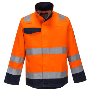 PORTWEST FLAMMEH. ARB.JAKKE, ORANGE/MARINE