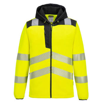PORTWEST  TEKNISK FLEECE, GUL/SORT M/REFLEKS, KL.3
