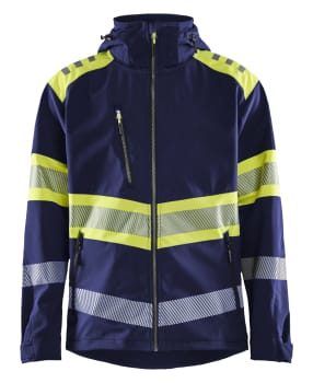 BLÅKLÄDER SOFTSHELLJAKKE VARSEL KL 1, MARINE/GUL
