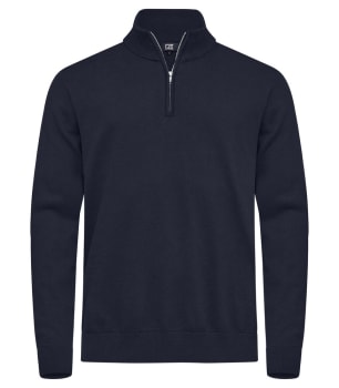 CUTTER & BUCK OAKVILLE HALF ZIP SWEATER MEN, BLÅ