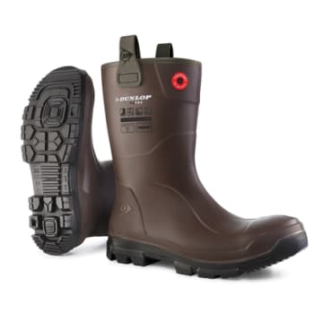 DUNLOP RIGPRO GUMMISTØVEL, MØRK BRUN