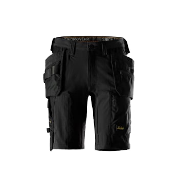 SNICKERS SHORTS MED STRETCH OG HYLSTERLOMMER, SORT