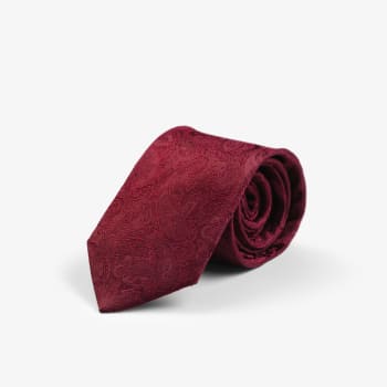 JAMES HARVEST & FROST SOLID PAISLEY TIE, RØD