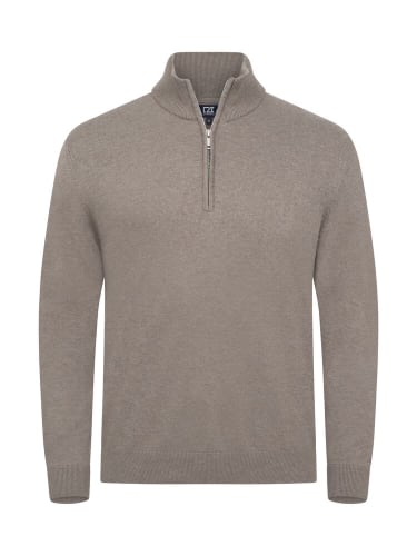 CUTTER & BUCK OAKVILLE HALF ZIP SWEATER MEN, BEIGE